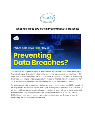 What Role Does SOC Play in Preventing Data Breaches