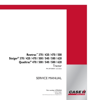 CASE IH Rowtrac 500 Tractor Service Repair Manual Instant Download (PIN ZFF308001 and above)
