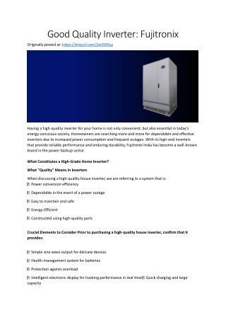 Good Quality Inverter