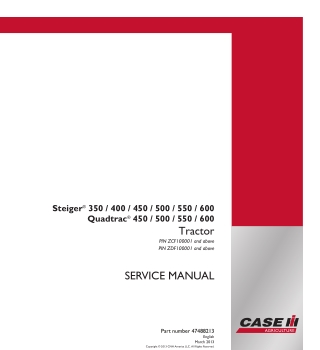 CASE IH Steiger 550 Tractor Service Repair Manual Instant Download [ZCF100001 - ]
