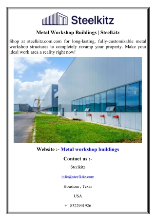 Metal Workshop Buildings   Steelkitz