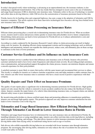 Telematics and Usage-Based Insurance: A Driving Force Behind Lower Auto Insuranc