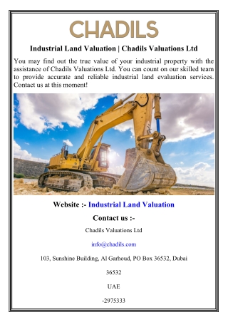 Industrial Land Valuation   Chadils Valuations Ltd
