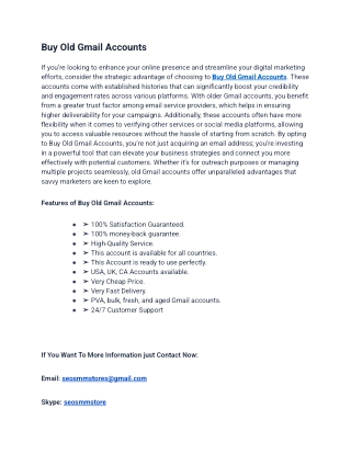 Buy Old Gmail Accounts - 100% active and safe