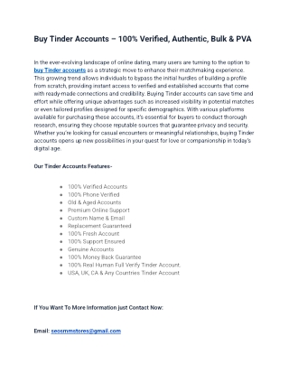 Buy Tinder Accounts - 100% active and safe