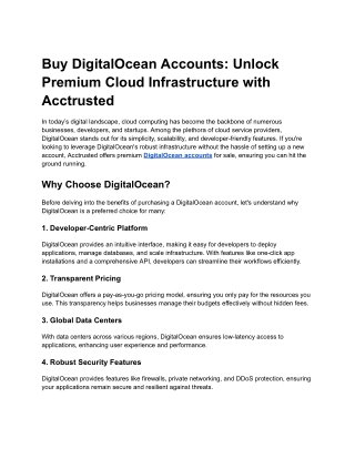 Buy DigitalOcean Accounts_ Unlock Premium Cloud Infrastructure with Acctrusted