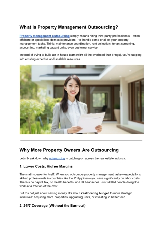 What Is Property Management Outsourcing