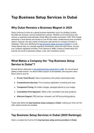 Top Business Setup Services in Dubai