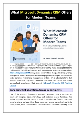 Microsoft Dynamics 365 Training Courses | CRM Online Training