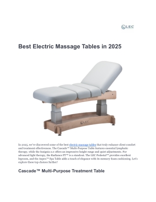 Best Electric Massage Tables in 2025