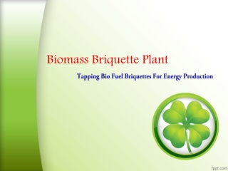 Biomass Briquette Plant Tapping Bio Fuel Briquettes For Ener