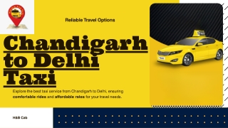 Chandigarh to Delhi Taxi service