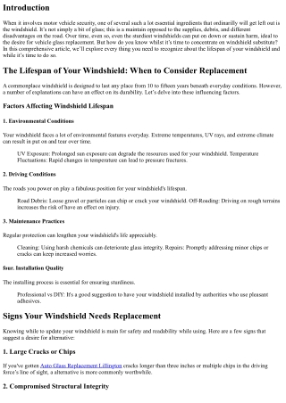 The Lifespan of Your Windshield: When to Consider Replacement