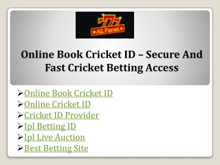 Online Book Cricket ID – Secure And Fast Cricket Betting Access