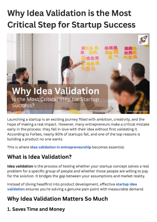 Why Idea Validation is the Most Critical Step for Startup Success