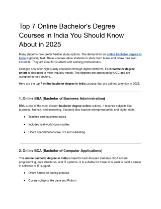 Top 7 Online Bachelor's Degree Courses in India You Should Know About in 2025