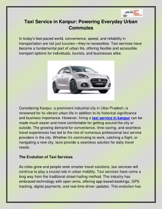 taxi service in kanpur