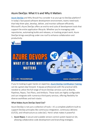 Azure DevOps Online Training Hyderabad - Visualpath