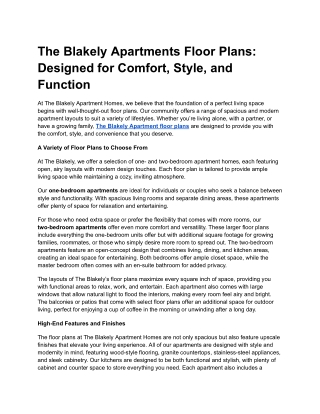 The Blakely Apartments Floor Plans_ Designed for Comfort, Style, and Function