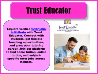 Find Best Tutor Jobs in Kolkata – Trust Educator