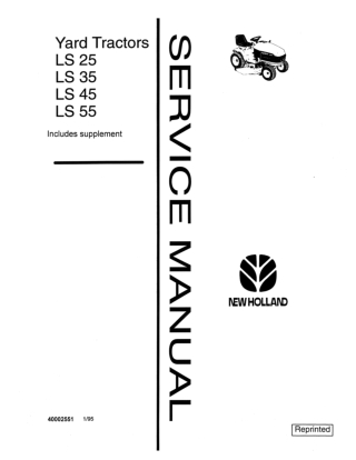 Ford New Holland LS55 Yard Tractors Service Repair Manual Instant Download