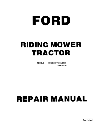 Ford R11 Riding Mower Tractor Service Repair Manual Instant Download