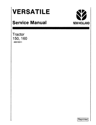 Ford Versatile 160 Tractor Service Repair Manual Instant Download