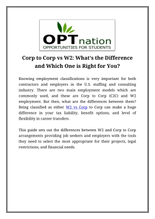 Corp to Corp vs W2_ What’s the Difference and Which One is Right for You_