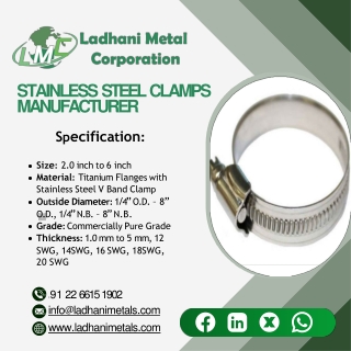 Stainless Steel Clamps | Titanium Tank | Titanium Foil | Titanium Sheet