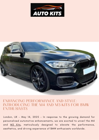 Enhancing Performance and Style Introducing the M4 and M3 Kits for BMW Enthusiasts