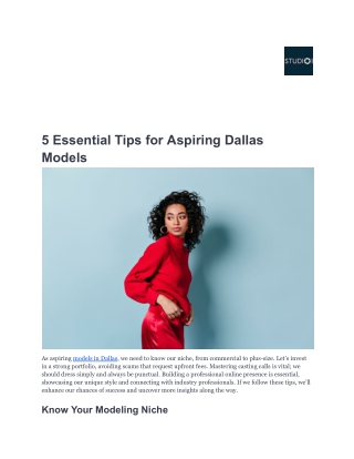 5 Essential Tips for Aspiring Dallas Models