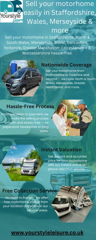 Sell your motorhome easily in Staffordshire, Wales, Merseyside & more
