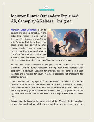 Monster Hunter Outlanders Explained: AR, Gameplay & Release Insights