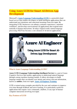 Microsoft Azure AI Online Training | AI 102 Certification