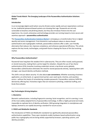 Passwordless Authentication Solutions Market