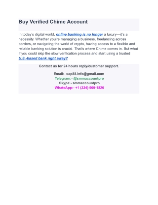 Buy Verified Chime Account