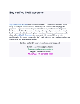 Buy verified Skrill accounts