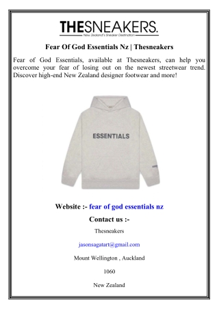 Fear Of God Essentials Nz   Thesneakers