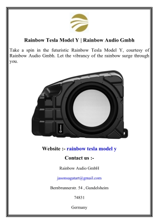Rainbow Tesla Model Y   Rainbow Audio Gmbh