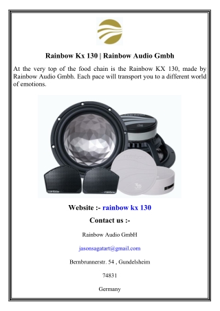 Rainbow Kx 130   Rainbow Audio Gmbh