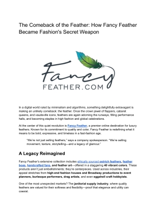 The Comeback of the Feather_ How Fancy Feather Became Fashion's Secret Weapon