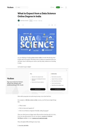 What to Expect from a Data Science Online Degree in India