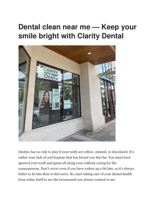 Top-Quality Dental Clinic Near Me – Clarity Dental