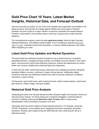 Gold Price Trend Analysis Latest Market Insights, Historical Data, and Forecast Outlook