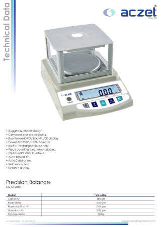 300gm/10mg Precision Balance | Aczet Precision Balance CG Series Capacity 300gm