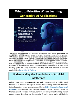 GenAI Course in Hyderabad | Generative AI Training