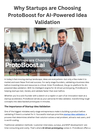 Why Startups are Choosing ProtoBoost for AI-Powered Idea Validation