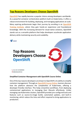 OpenShift Course Online - OpenShift Training In Bangalore