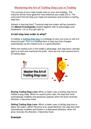 Trailing Stop Loss Strategy for Swing and Day Traders