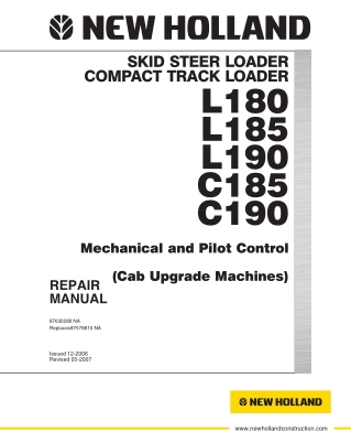 New Holland L185 Skid Steer Loader Service Repair Manual Instant Download
